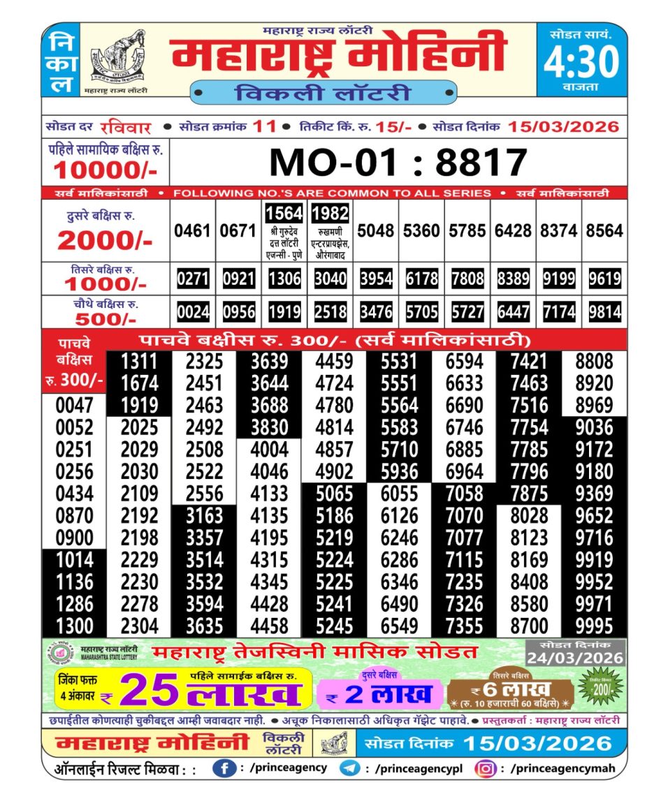 Everest Result Today Dear Lottery Chart