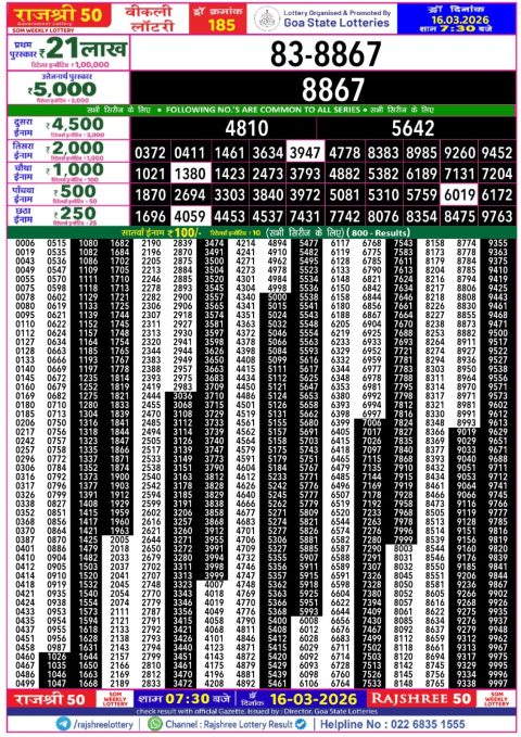 Everest Result Today Dear Lottery Chart
