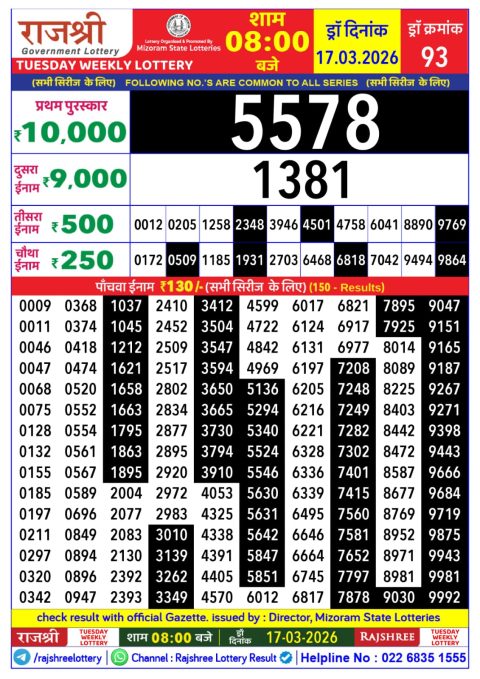 Everest Result Today Dear Lottery Chart