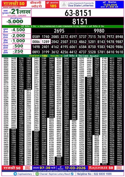 Everest Result Today Dear Lottery Chart