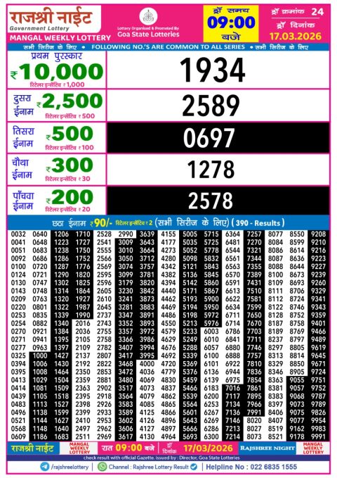 Everest Result Today Dear Lottery Chart