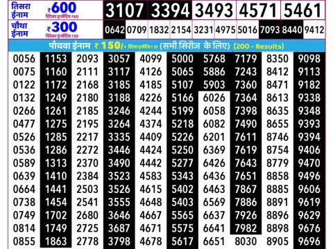 Everest Result Today Dear Lottery Chart