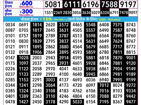Everest Result Today Dear Lottery Chart