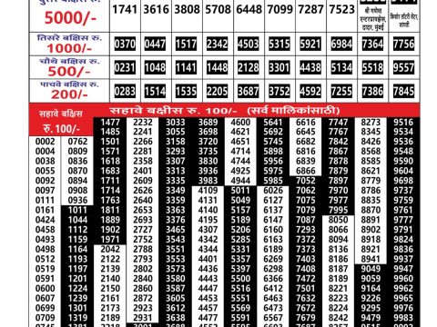 Everest Result Today Dear Lottery Chart