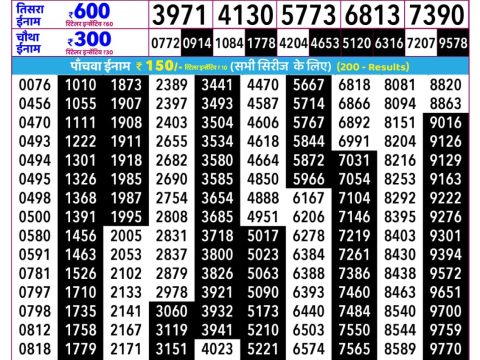 Everest Result Today Dear Lottery Chart