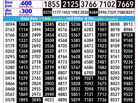 Everest Result Today Dear Lottery Chart
