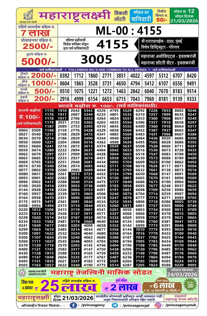 Everest Result Today Dear Lottery Chart