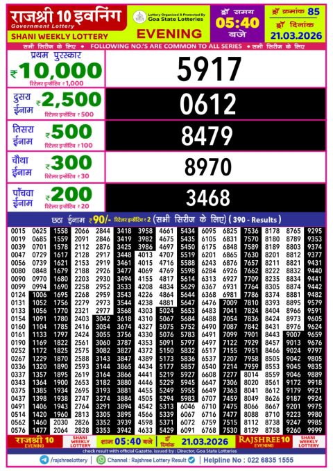 Everest Result Today Dear Lottery Chart
