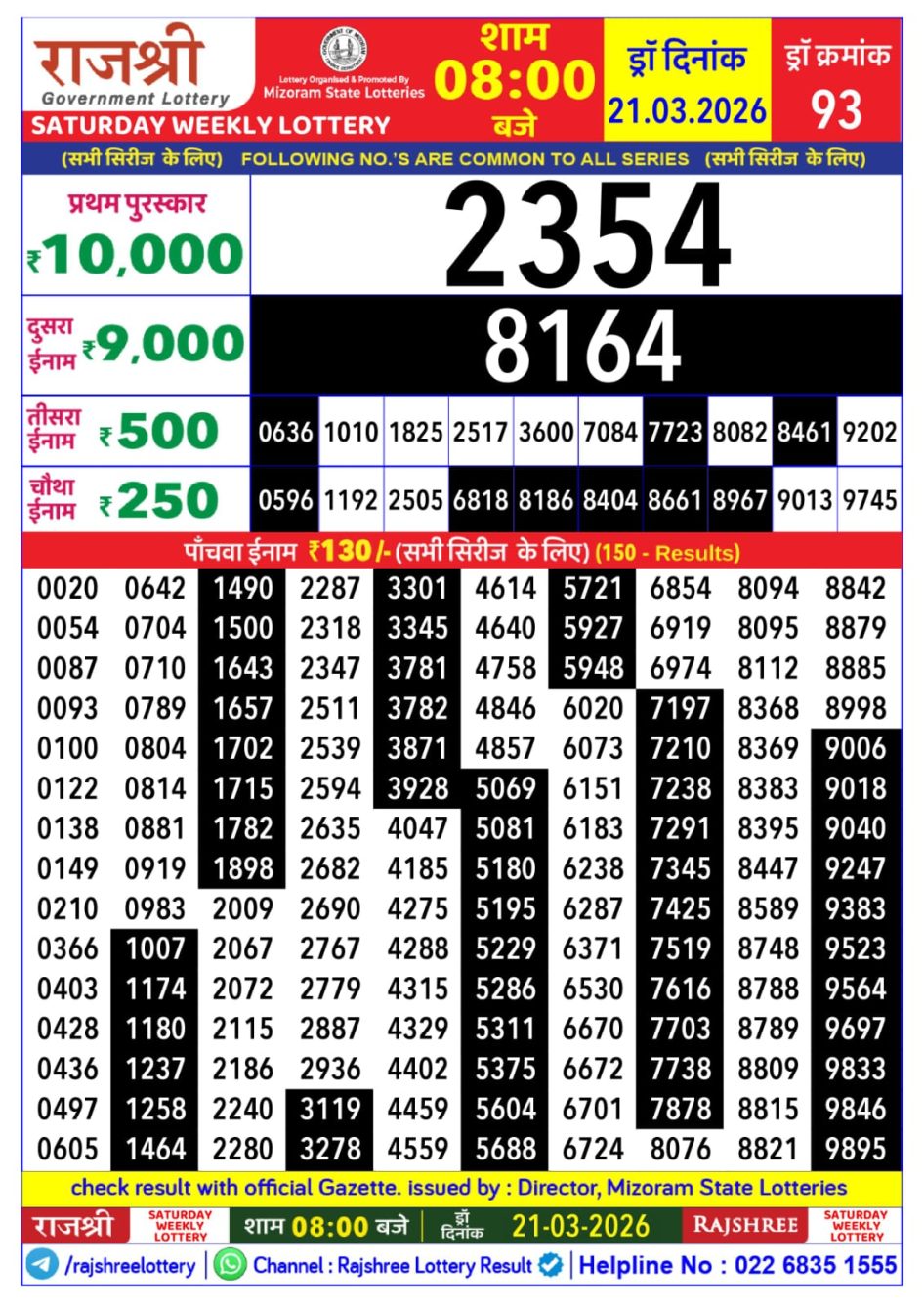 Everest Result Today Dear Lottery Chart