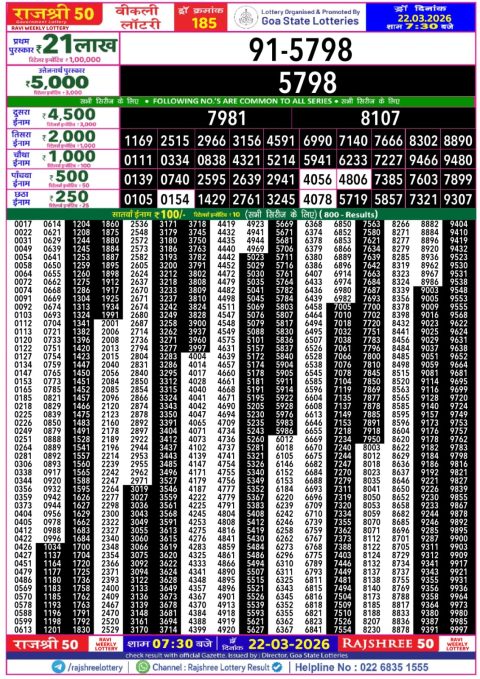 Everest Result Today Dear Lottery Chart