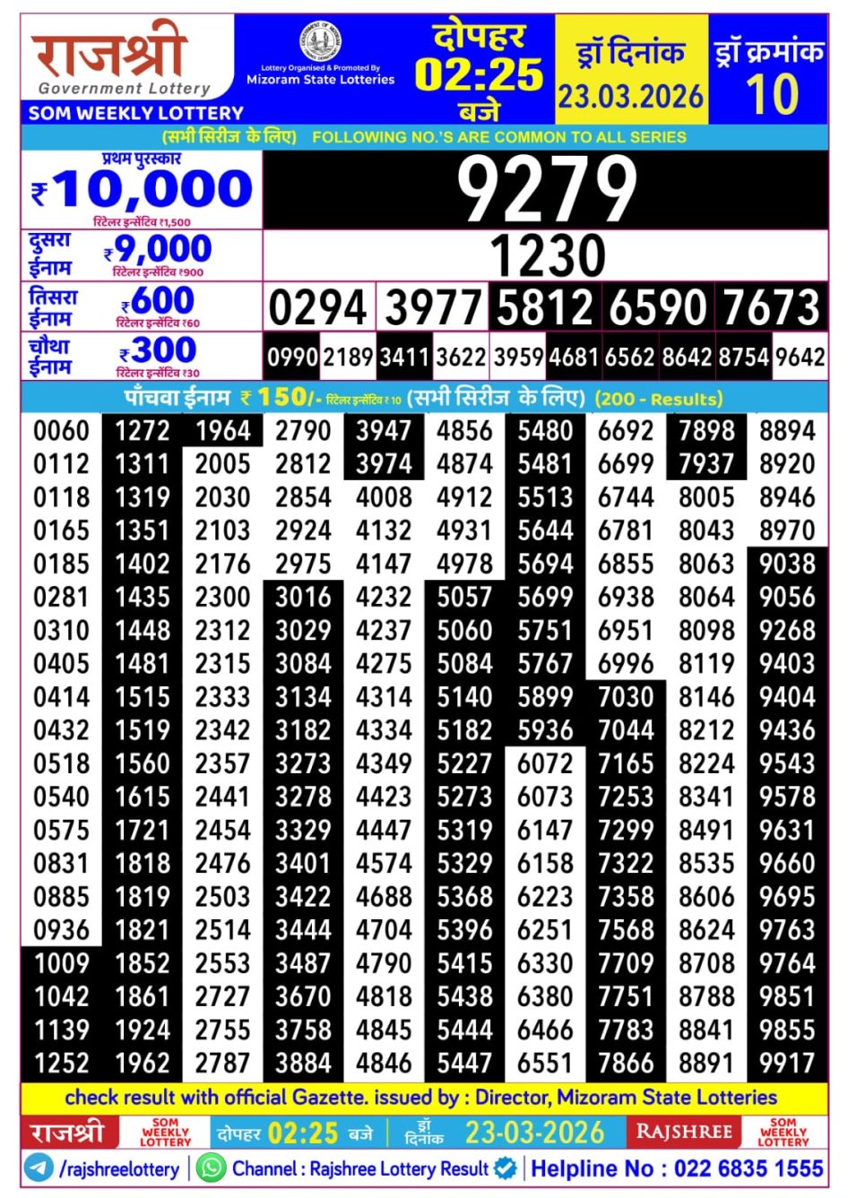 Everest Result Today Dear Lottery Chart