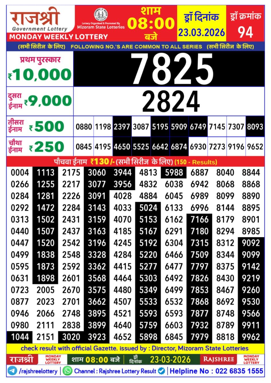 Everest Result Today Dear Lottery Chart