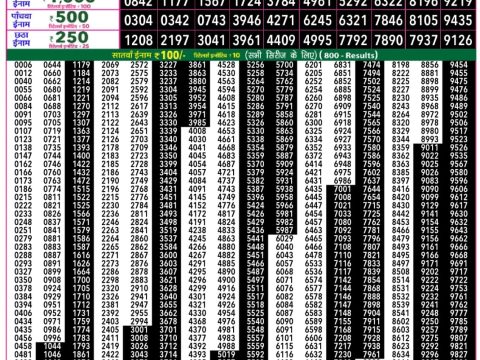 Everest Result Today Dear Lottery Chart