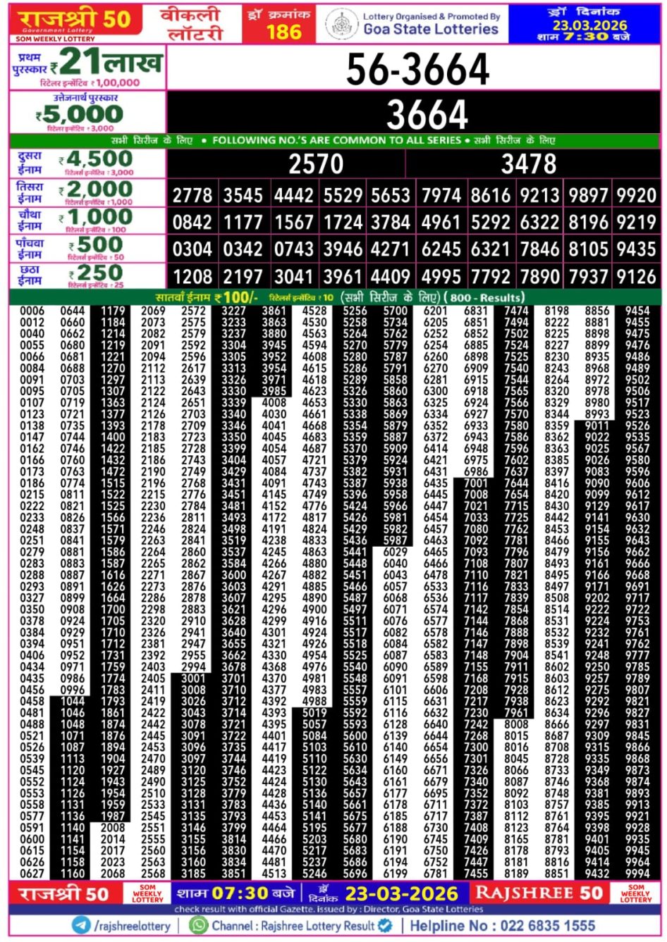 Everest Result Today Dear Lottery Chart