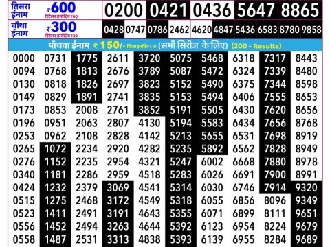 Everest Result Today Dear Lottery Chart