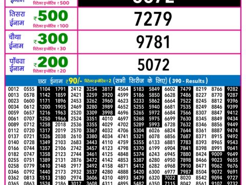 Everest Result Today Dear Lottery Chart