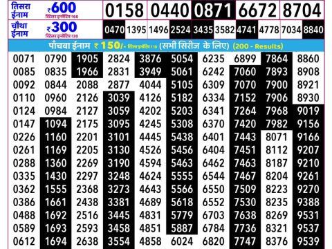 Everest Result Today Dear Lottery Chart