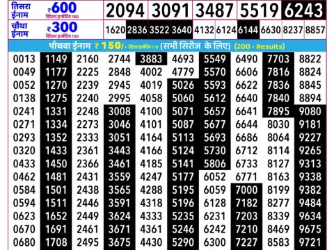 Everest Result Today Dear Lottery Chart