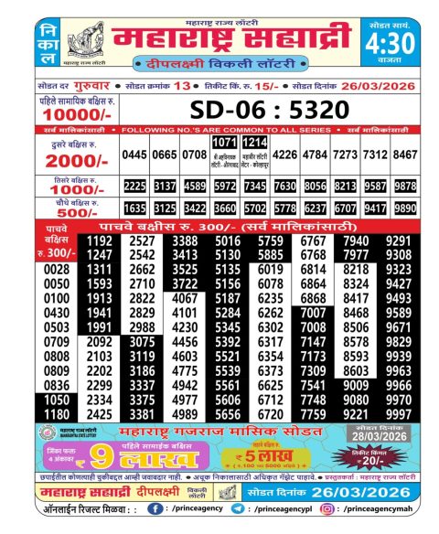 Everest Result Today Dear Lottery Chart