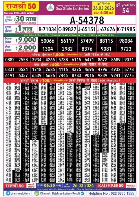 Everest Result Today Dear Lottery Chart
