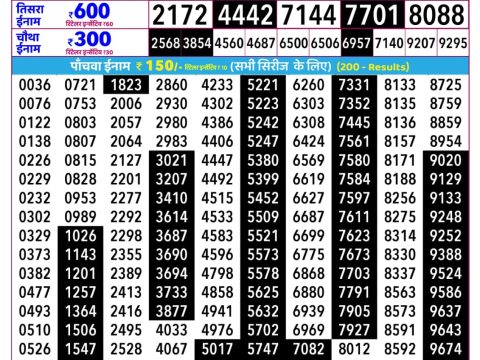 Everest Result Today Dear Lottery Chart