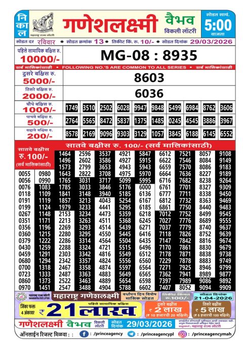 Everest Result Today Dear Lottery Chart