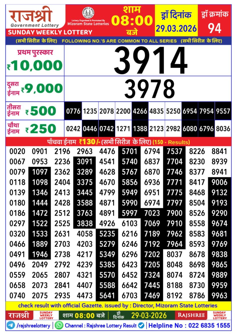 Everest Result Today Dear Lottery Chart