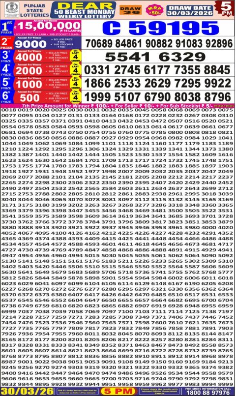 Everest Result Today Dear Lottery Chart