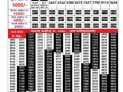 Everest Result Today Dear Lottery Chart