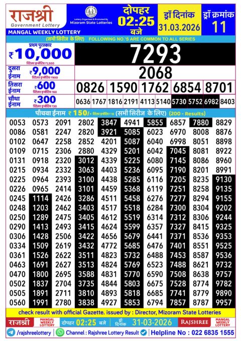 Everest Result Today Dear Lottery Chart