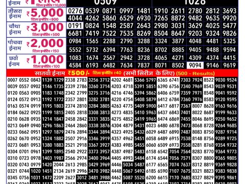 Everest Result Today Dear Lottery Chart