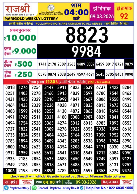 Everest Result Today Dear Lottery Chart