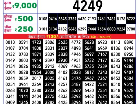 Everest Result Today Dear Lottery Chart
