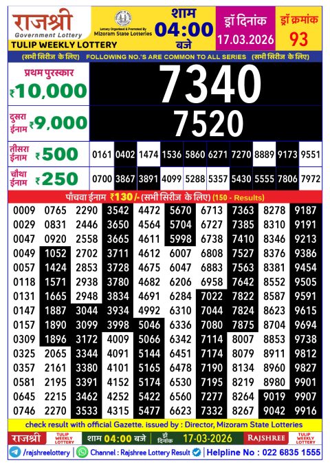 Everest Result Today Dear Lottery Chart