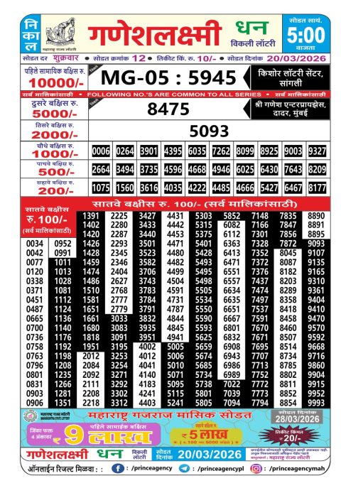 Everest Result Today Dear Lottery Chart