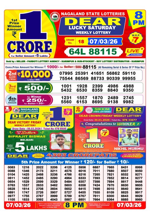 Everest Result Today Dear Lottery Chart