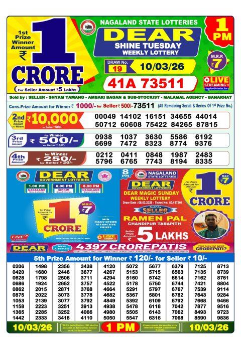Everest Result Today Dear Lottery Chart