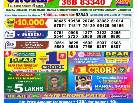 Everest Result Today Dear Lottery Chart