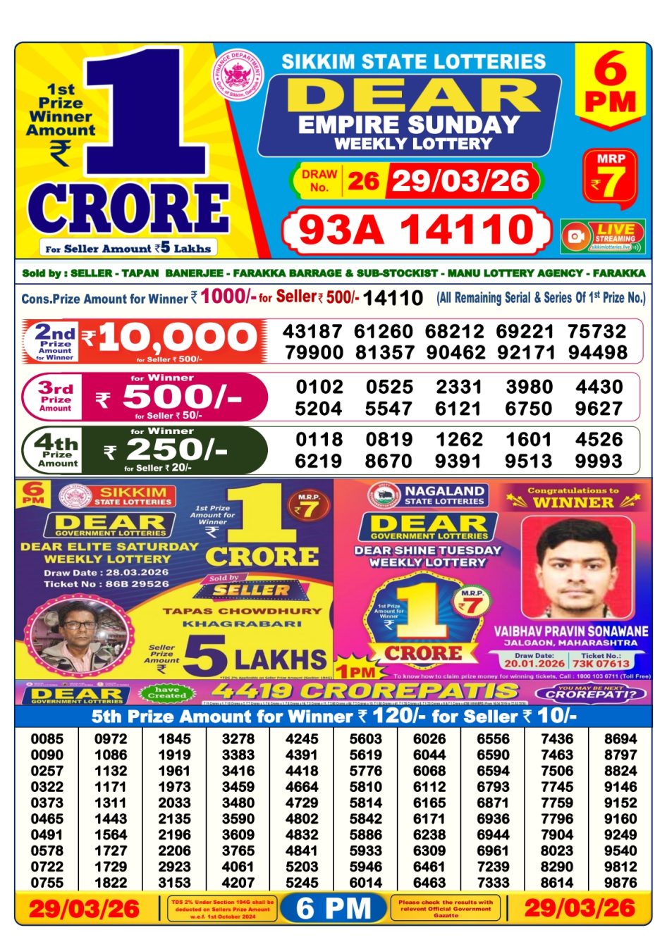Everest Result Today Dear Lottery Chart