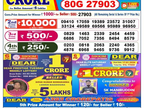 Everest Result Today Dear Lottery Chart