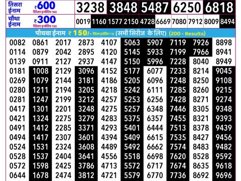 Everest Result Today Dear Lottery Chart