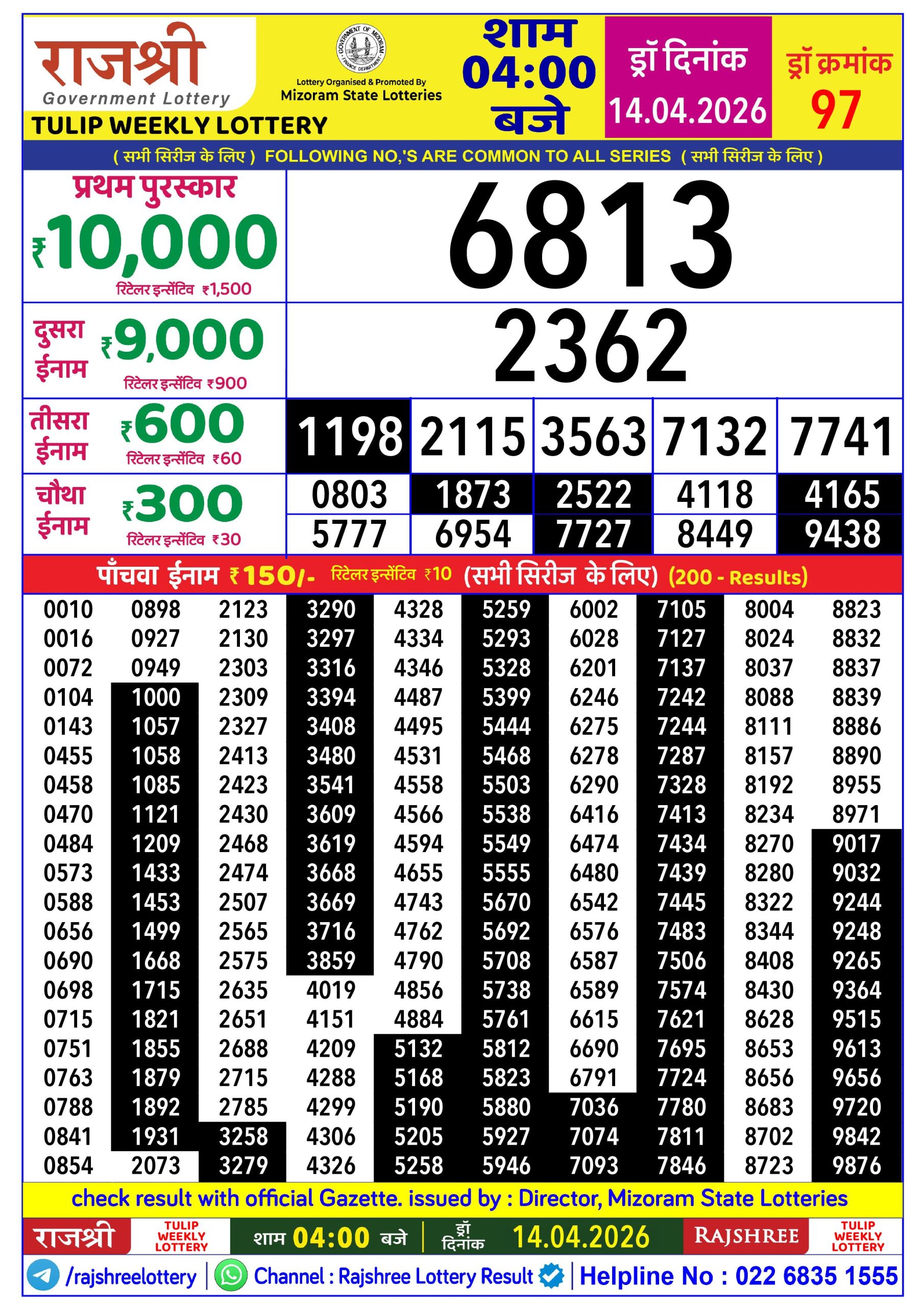 Everest Result Today Dear Lottery Chart