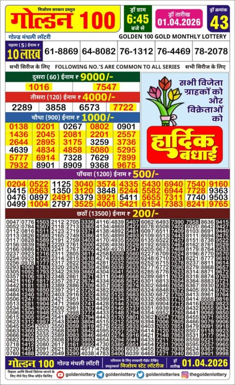 Everest Result Today Dear Lottery Chart