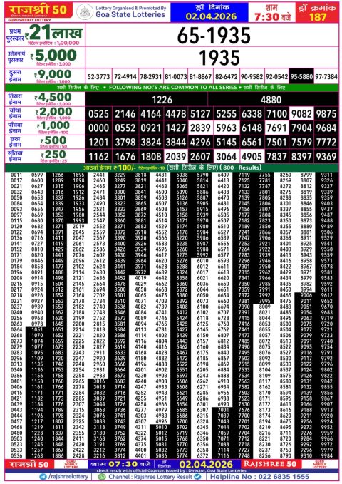Everest Result Today Dear Lottery Chart