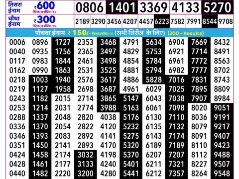 Everest Result Today Dear Lottery Chart