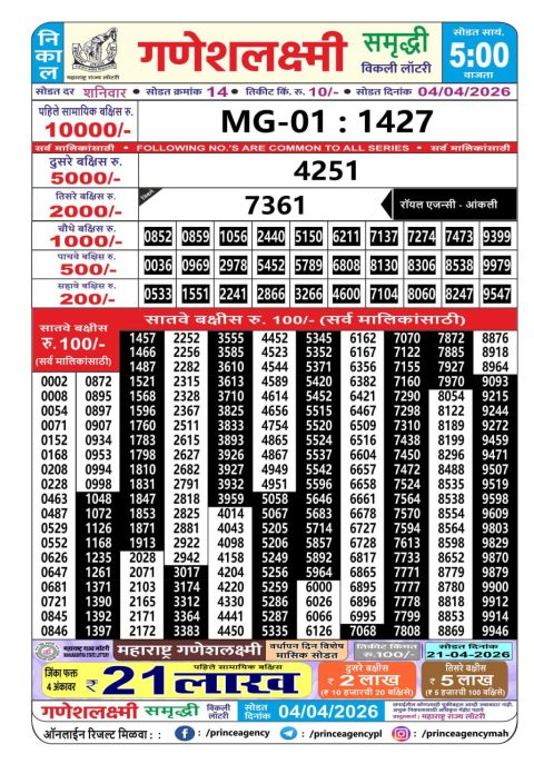 Everest Result Today Dear Lottery Chart