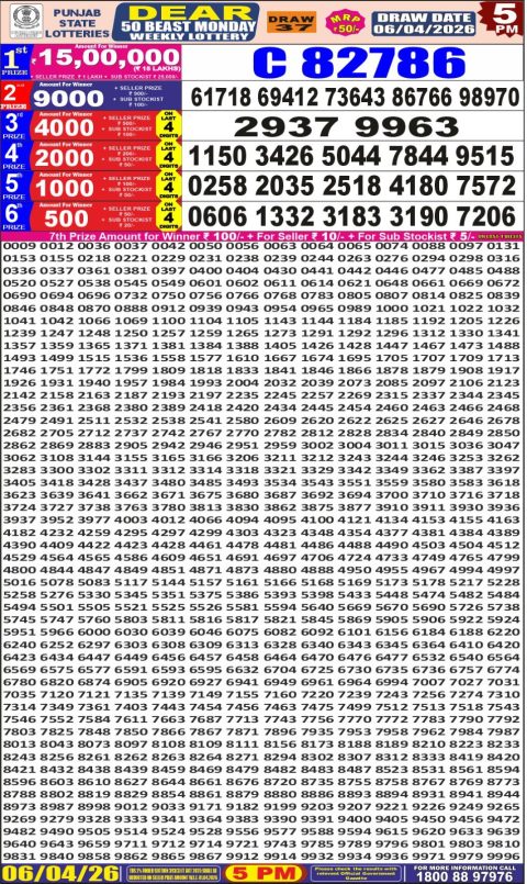 Everest Result Today Dear Lottery Chart