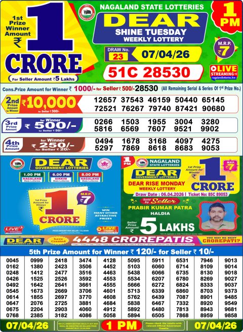 Everest Result Today Dear Lottery Chart