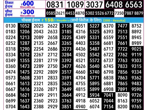 Everest Result Today Dear Lottery Chart