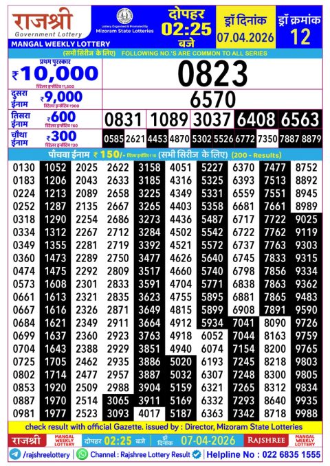 Everest Result Today Dear Lottery Chart